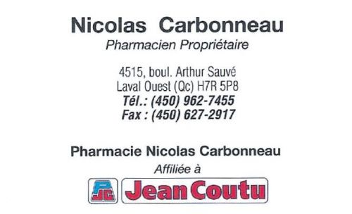 Jean Coutu - Nicolas Carbonneau à Laval